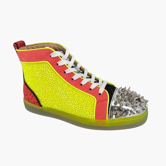 Christian Louboutin No Limit Spike Sneakers Size 40 US Women 10 Strass High Top - Picture 8 of 15